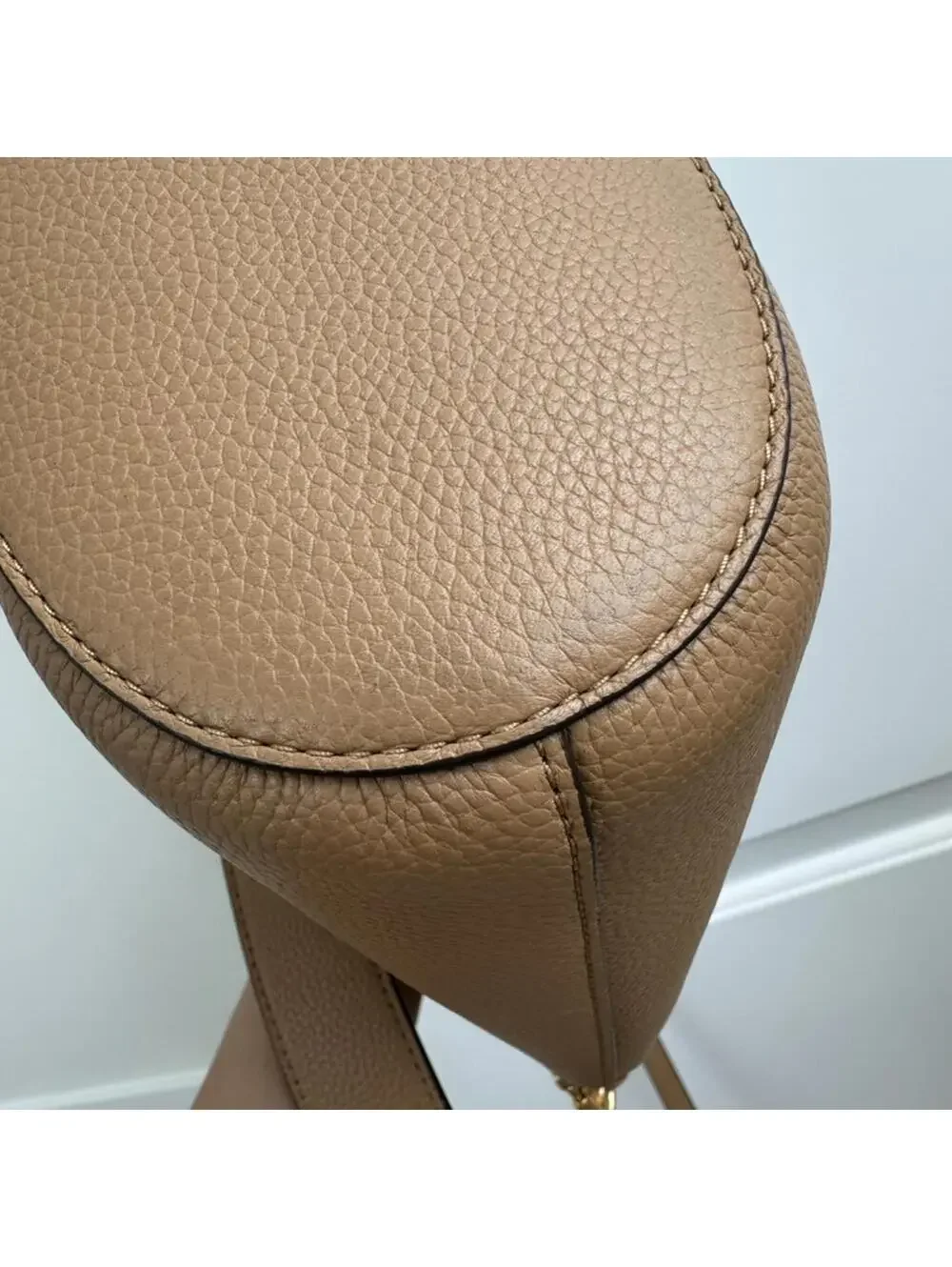 Tory Burch McGraw Leather Bucket Bag Tiramisu Brown Gold Hardware
